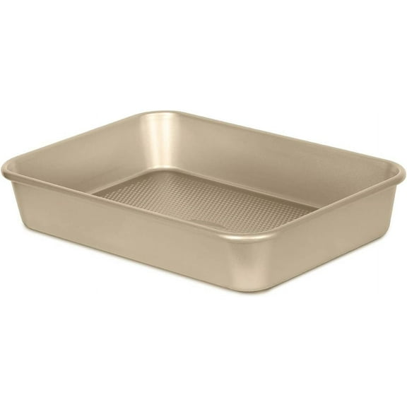 Baking Pan Nonstick - Oblong Metal Dish for Cake and Lasagna - Heavy Duty Carbon Steel Bakeware, Large