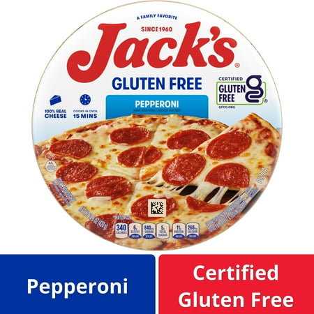 Jack's Frozen Meat Pizza, Pepperoni and Cheese, Gluten Free Crust Pizza for Grilling, 14.8 oz (Frozen)