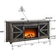 thumbnail image 5 of OKD Fireplace TV Stand for 75" TV with LED Lights， Farmhouse Electric Fireplace with Sliding Barn Door for Living Rooms, Dark Rustic Oak, 5 of 7