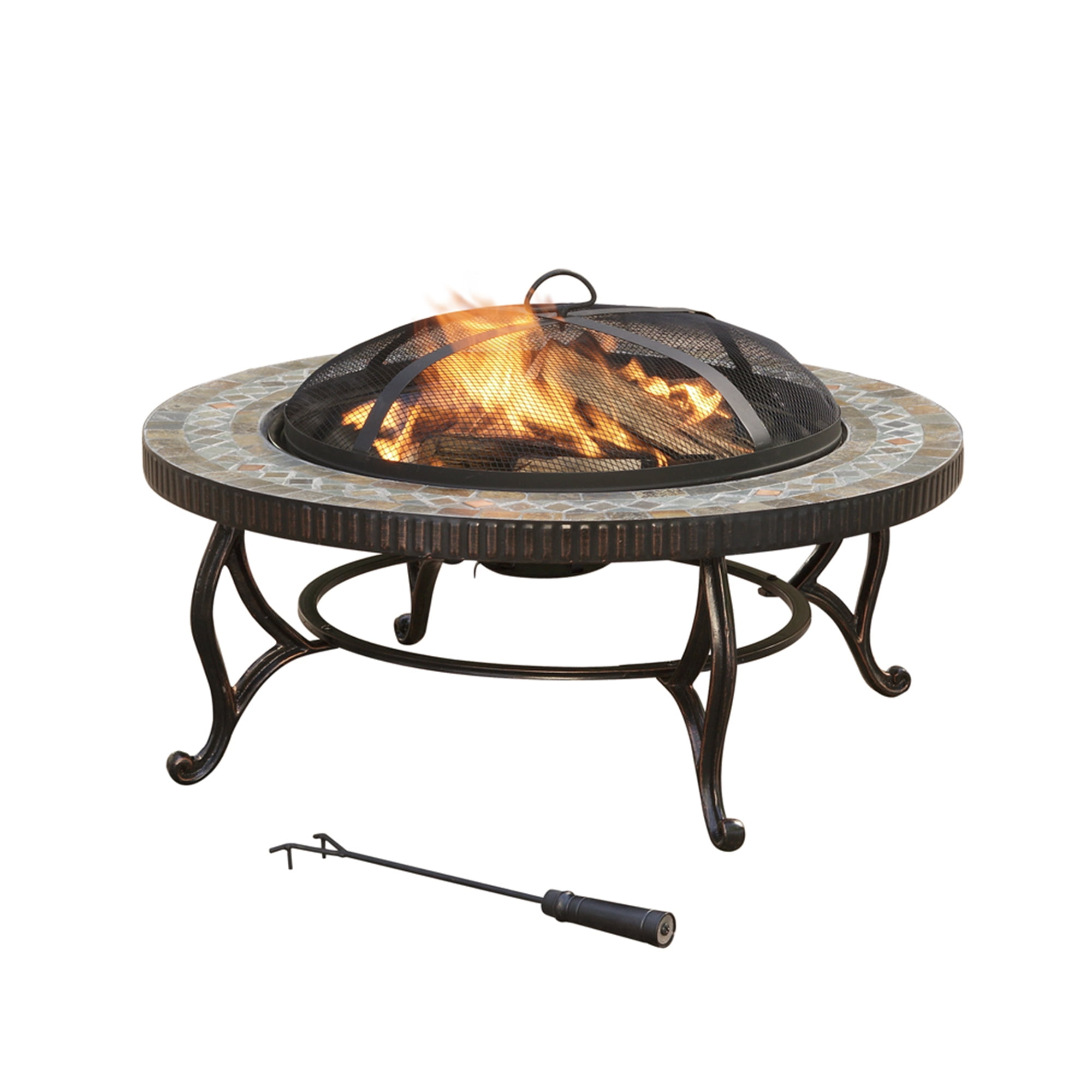 Pleasant Hearth Ofw103ri 34 Elizabeth Slate Fire Pit Walmart Com Walmart Com