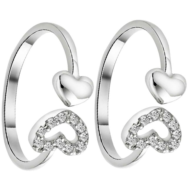TABLETREANDS 2Ud Anillo Femenino Plateado Ajustable En Para Y Ocasiones