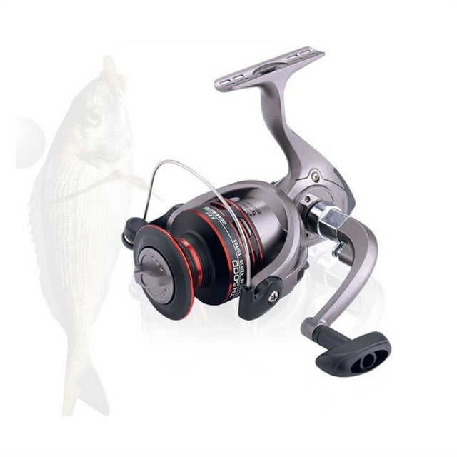 Moulinet de Pêche Série TH500-7000 Moulinet en Métal Bicolore avec Roulement en Métal Gauche/droite Moulinet Interchangeable, Cadre en Aluminium Rigide