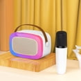 thumbnail image 4 of Zummy Portable Karaoke Bluetooth Speaker and Microphone with LED Light, White, 4 of 5