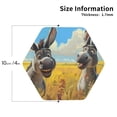 thumbnail image 2 of KLL Drink Coasters Set Hexagon of 4,PU Leather Absorbent Coasters Set Decorative Coffee Cup Coasters Housewarming Gift for Home Decor-Funny Countryside Donkey, 2 of 5