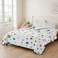 thumbnail image 2 of Full Quilt Set 78''x90'', Colorful Polka Dot Lightweight Summer Bedspread Coverlet Set with 2 Pillow Shams, Rainbow Point Vibrant Breathable All Season Quilt Bedding for Bedroom/Guest Room, 2 of 9