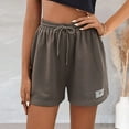 thumbnail image 2 of TOWED22 Womens Running Shorts,Women's High Elastic Waisted Ruffle Trim Wrap Skirt Shorts Paperbag Summer Shorts Dark Gray,L, 2 of 3