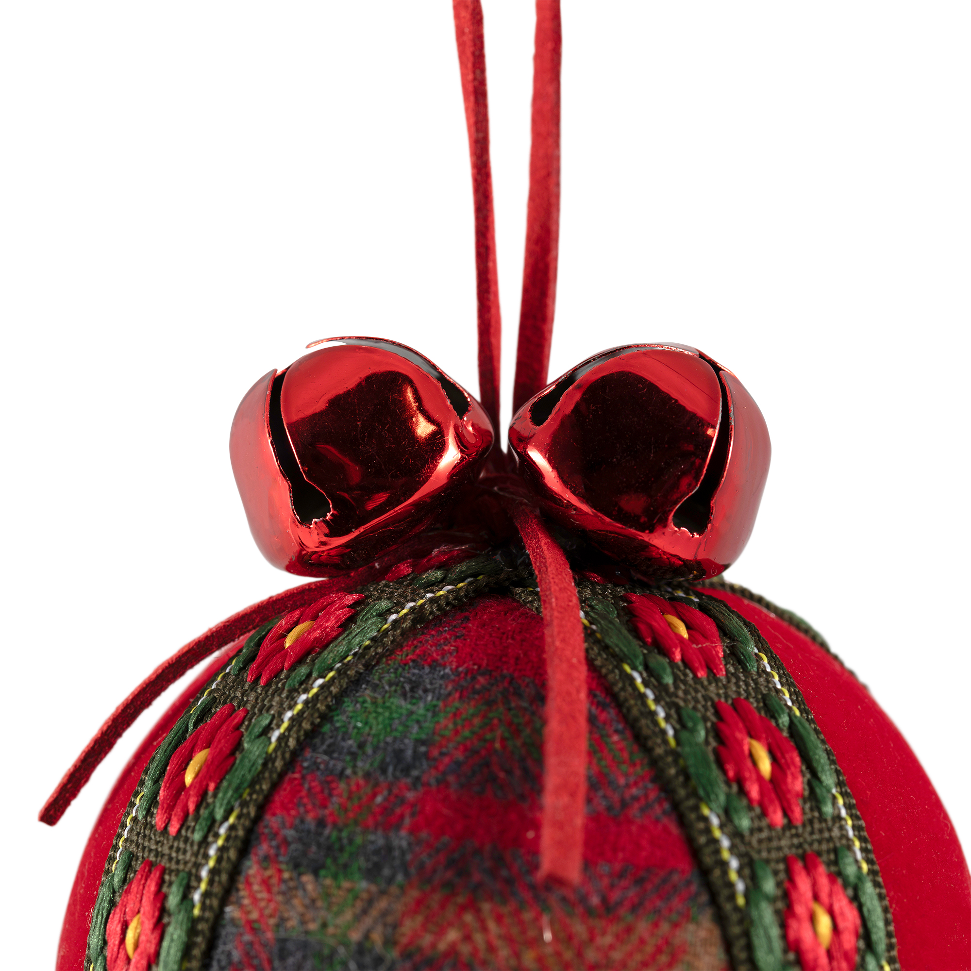 Northlight Jingle Bell Plaid Christmas Ball Ornaments - 2.75" - Set of 4 - Red and Green