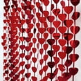 thumbnail image 3 of BalsaCircle Metallic Red Heart 6 feet Foil Tassels Fringe Backdrop Curtains Party Events, 3 of 8
