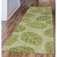 Liora Manne Savannah Leaf Indoor Rug Green 24"X7'6"