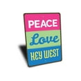 thumbnail image 3 of Peace Love Key West Novelty Decor, Metal Wall Sign - 10x14 Inches, 3 of 4