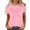 Pink, variant on Bow Printed T Shirts for Women Crew Neck Short Sleeve Tee Summer Breathable Basic Top Black L