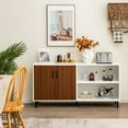 thumbnail image 5 of Spaco Modern Buffet Sideboard, Cabinet with 2 Doors and Open Compartments, Cabinet for Indoor, Walnut, 5 of 10