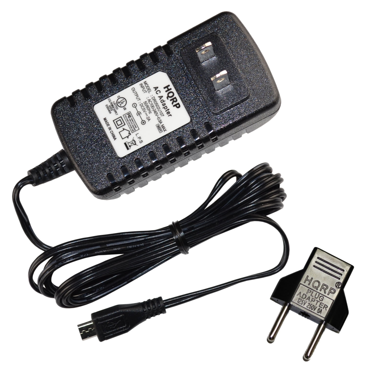 HQRP AC Adapter Works with Sony SRS-BTX300 SRS-X5 Portable Bluetooth Wireless Speaker System SRSBTX300 SRSBTX300//BLK SRSBTX300//WHT Power Supply Cord Adaptor Plus Euro Plug Adapter