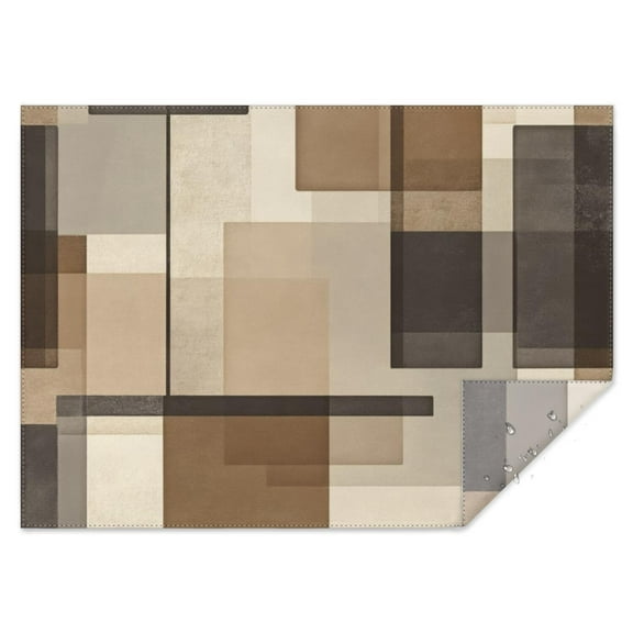Brown and Grey Abstract Art Artwork Rectangle Tablecloth 60"x84",Waterproof Polyester Rectangle Table Cloth, Wipeable Spillproof Polyester Tablecloth for Dining, Camping, Indoor and Outdoor