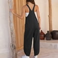 thumbnail image 4 of Jumpsuits For Women Casual Summer Dressy Sleeveless Overalls Baggy Loose Linen Rompers Wide Leg Pants With Pocket 2026 Black,S, 4 of 6