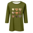 thumbnail image 2 of T-Shirts pour Femmes, Chemisiers pour Femmes, T-Shirt Imprimé de Mode pour Femmes à Manches 3/4 Blouse à Col Rond Décontractée, Blouse pour Femmes, Chemisiers pour Femmes à Manches 3/4, 2 of 3