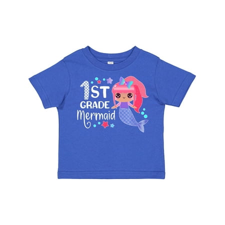 

Inktastic 1st Grade Mermaid with Pink Hair and Seashells Gift Toddler Boy or Toddler Girl T-Shirt