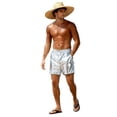 thumbnail image 5 of WIZUTIZ Mens Sparkly Metallic Hot Shorts Shiny Sexy Drawstring Short Pants Elastic Waist Pockets Clubwear Disco Shorts, 5 of 5