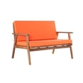 thumbnail image 4 of Linon Cooper Outdoor 4 Piece Wood Chat Set with Orange Cushions in Acorn Brown, 4 of 31