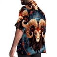 thumbnail image 3 of Aries Constellation Men's Short Sleeve Beach Shirts, Casual Printed Button Down Poplin Shirt Summer., 3 of 6
