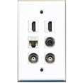 thumbnail image 1 of RiteAV - 2 HDMI 1 Port 3.5mm 2 Port BNC 1 Port Cat5e Ethernet White Wall Plate, 1 of 1