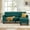 Green, variant on Magic Union Convertible Sectional Sofa Couch for Living Room, L-Shaped Couch 3 Seats Sofas with Linen Fabric, Movable Ottoman Small Sofa Mid Century for Small Apartments, Living Room and Office,Black