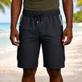 thumbnail image 2 of Men’s Casual Sports Shorts With Zipper Pocket, Nylon Spandex Quick Dry, Joggers, Workout Shorts, Elastic Waist Drawstring Straight Leg, Breathable Lightweight, Gym Running Hiking, 2 of 9