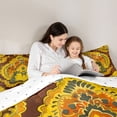 thumbnail image 5 of Homewish Vintage Tribal Damask Bedding Comforter Set for Female, Hippie Flower Floral Twin Comforter Sets, Gold Bohemian Mandala Reversible Bedding Set, Microfiber Bedroom Decor, 2-Piece, 5 of 8