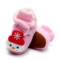 thumbnail image 2 of XIMIN Toddler Girls Boys First Walkers Slippers with Gripper Soles Christmas Santa Claus Kids Baby Cozy Plush Fleece Booties Slip-On Keep Winter Warm Shoes, 2 of 7
