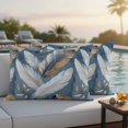 thumbnail image 2 of Outdoor Pillow Cover Feathers Modern Art Set of 2 Waterproof Throw Pillowcases White Blue Decorative Patio Furniture Pillows for Couch Garden Indoor & Outdoor Use, 2 of 9