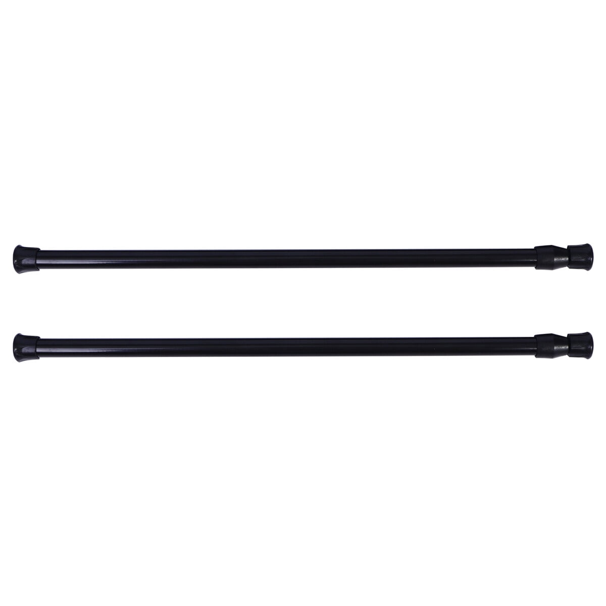 Tineasur Tension Curtain Pole Black 2Pack 16-28In Diameter 0.5In