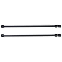 NICERIO 2Pcs Black Tension Rod Extendable Rail Bar for Home Steel Clothes Drying and Shower Curtain