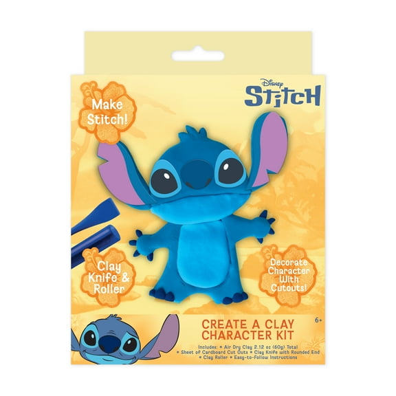 Disney Stitch Blue Create-a-Clay Character Kit, Air-Dry Modeling Clay Craft, Ages 6 