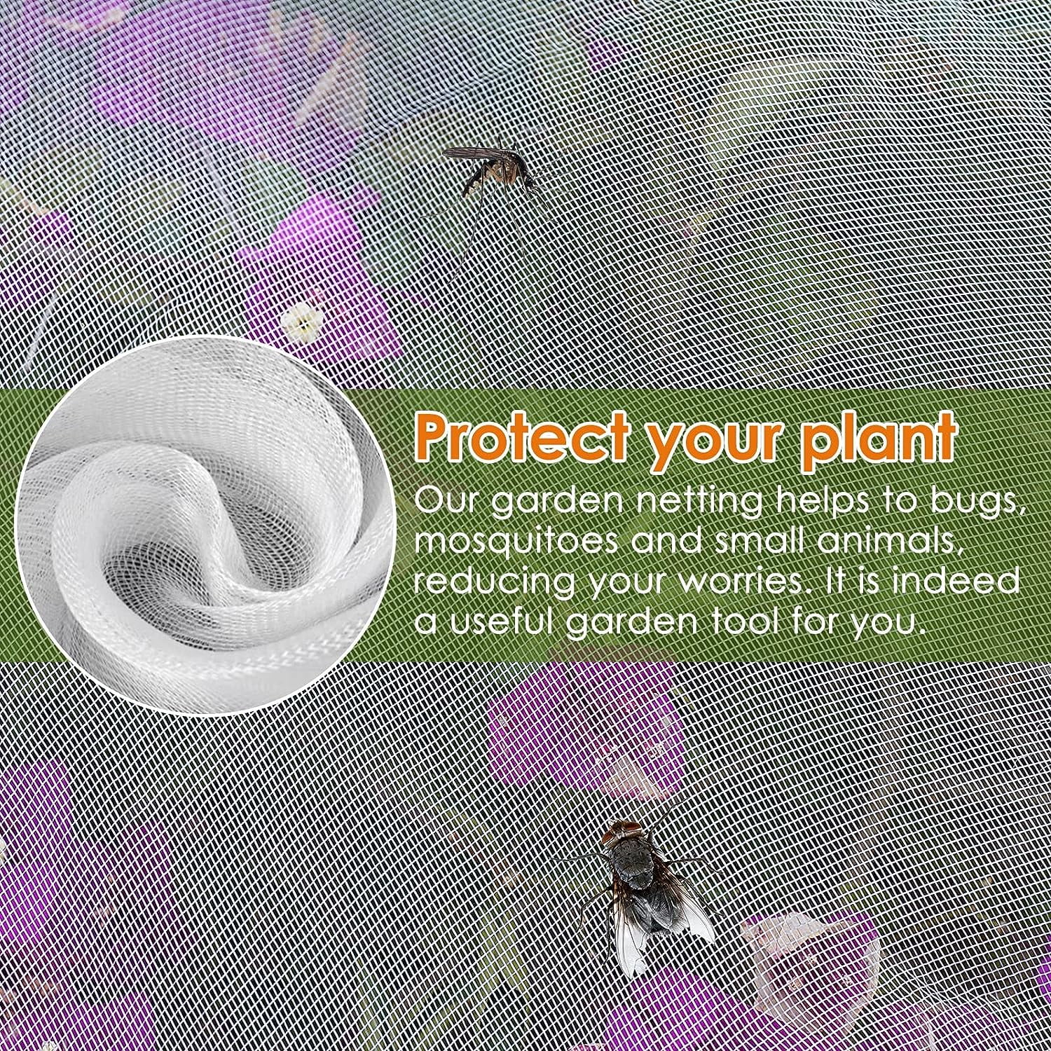Mesh Plant Cover 3PCS Garden Netting Outdoor Netting for Tomato Plants Garden Bug Cover Bird Garden Fruit Tree (3.2 x 4.9 ft)