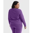 thumbnail image 3 of Hanes Just My Size EcoSmart Women's Fleece Sweatshirt, V-Notch (Plus ) Violet Splendor Heather 4X, 3 of 5