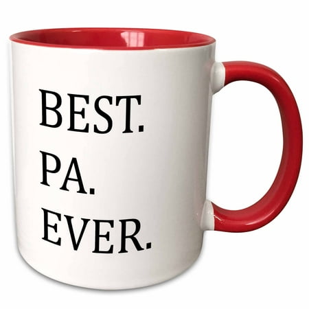 3dRose Best Pa Ever - Gifts for dads - Father nicknames - Good for Fathers day - black text - Two Tone Red Mug,