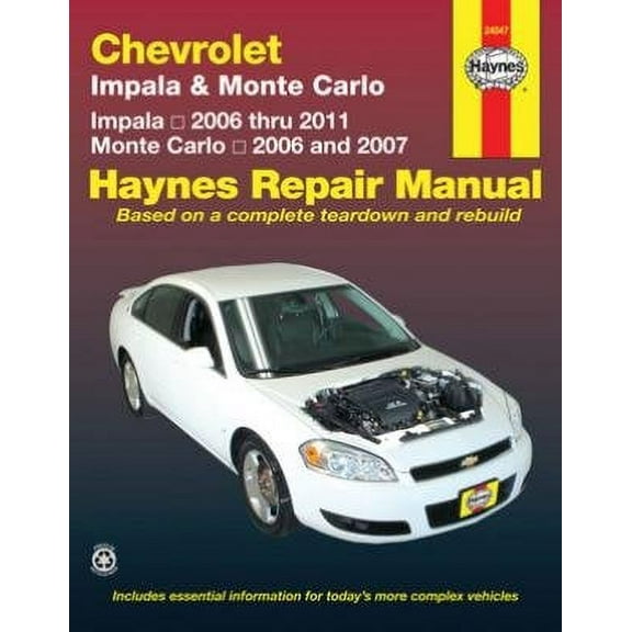 Haynes Manuals 24047 Chevrolet Impala 06-11 & Monte Carlo 06-07
