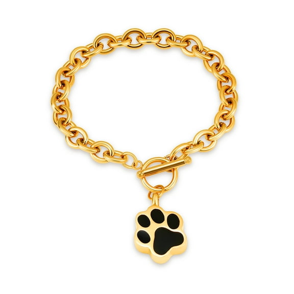 Paw Urn Locket Stainless Steel Chain Link Bracelet Cremation Jewelry for Dog Ashes Funeral Urn Bracelet for Ashes Holder
