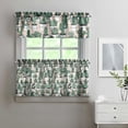 thumbnail image 2 of Kitchen Curtains 24 Inch Short - 3 Panel Set, Rod Pocket Window Curtain with Boho Cactus and Succulent Art, 100% Polyester for Farmhouse, Cafe, Kitchen, Bedroom, Easy Wash, 2 of 6