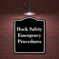 thumbnail image 2 of Dock Safety Emergency Procedures BLACK Aluminum Composite Sign 15''x18'', 2 of 9
