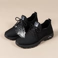 thumbnail image 6 of Women's Lightweight Knit Casual Walking Shoes, Breathable Non-Slip Comfort Sneakers, Black, 6 of 7
