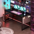 thumbnail image 2 of CONCETTA 55 Inch Computer Writing Desk with Storage Bag, Steel Frame for Home Office Study, Black, 2 of 8