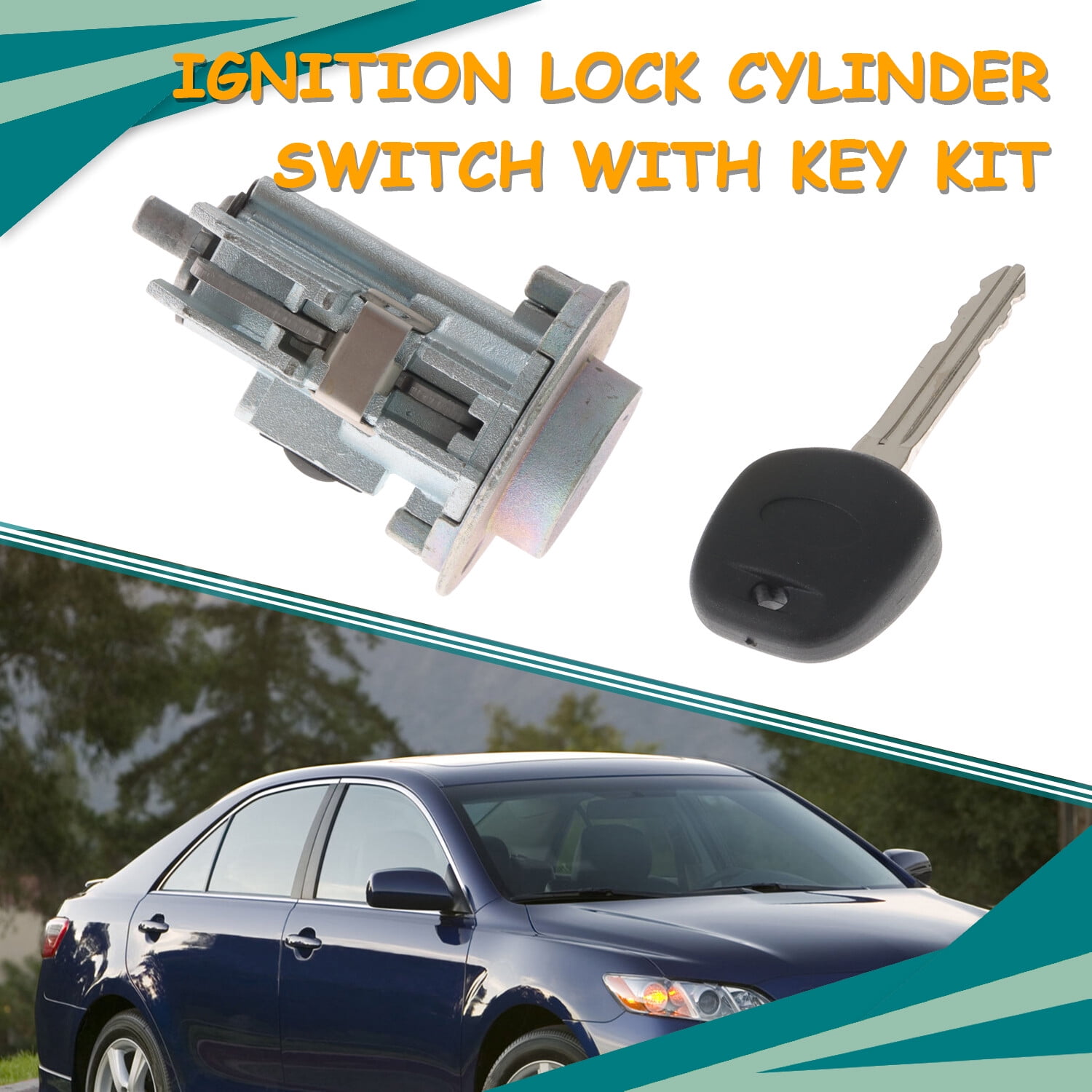 Ignition Power Switch with Key Fit for 07-10 Toyota Camry 2.5L 3.5L 2.4L