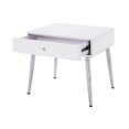 thumbnail image 2 of ACME Weizor End Table in White High Gloss & Chrome, 2 of 3