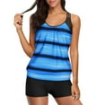 thumbnail image 1 of Gibobby Conjunto de traje de baño de bikini Trajes de baño Tankini de dos piezas T Back Blouson Swim Tops con pantalones cortos para niños Trajes de baño(Azul,XL), 1 of 5