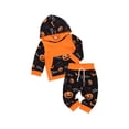 thumbnail image 2 of FOCUSNORM Boys Clothes Set Pumpkin and Letters Printing Pullover and Pants, 2 of 9