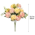 thumbnail image 3 of Artificial Flowers Champagne 10 Head Hydrangea Bouquet Faux Hydrangea Arrangement Fake Flower Bouquet Decorative Faux Floral for Home Wedding Party Decor, 3 of 7