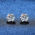 thumbnail image 3 of Moissanite Stud Earrings S925 Sterling Silver Cross-border Magnetic Stud Earrings for No Ear Piercings, Classic Six-Prong Style for Men and Women, 3 of 5