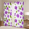 thumbnail image 2 of Manfei Purple Blossoms Blackout Curtains Set of 2 (52x84 Each) for Kids Children,Spring Graden Window Curtains,Chic Floral Flowers Curtains and Drapes,Microfiber Bedroom Decor, 2 of 6
