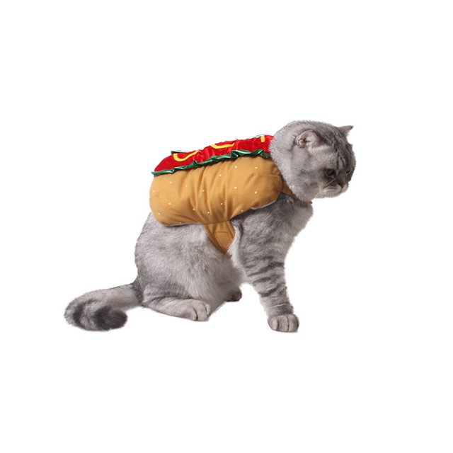 Gato oto?o e invierno ropa personalizada para mascotas, ropa hamburguesa navide?a, ropa abrigada, ropa divertida y linda LingWen 1327534331004